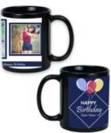 Happy Birthday Design Custom Black Ceramic Mug