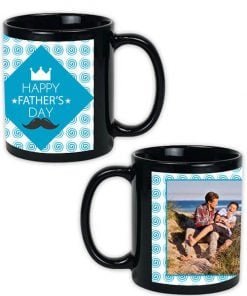 Buy Happy Father Day Design Custom Black | Dual Tone Printed Both Side | Ceramic Coffee Mug For Gift