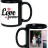 Love Forever Design Custom Black Ceramic Mug