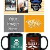 Fathers Day Design Custom Black Ceramic Mug