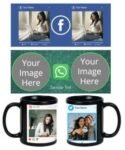 Buy Social Media Design Custom Black | Dual Tone Printed Both Side | Ceramic Coffee Mug For Gift