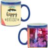 Happy Birthday Cake Design Blue Magic Mug