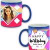 Birthday Hexagon Design Blue Magic Mug