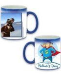 Buy Custom Printed Both Side | Happy Fathers Day Design Blue Magic Mug | Ceramic Coffee Mug For Gift