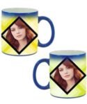 Buy Custom Printed Both Side | Dual Image Design Blue Magic Mug | Ceramic Coffee Mug For Gift