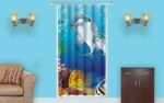 Buy Dolphin D Room Blacken Photo Print Curtain | Customized Own Design Solid | Sunshine Decor Curtain For Bedroom Office