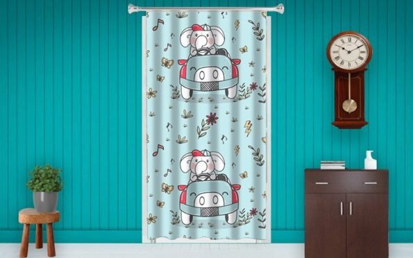 Buy Elephant in Car D Room Blacken Print Curtain | Customized Own Design Solid | Sunshine Decor Curtain For Bedroom Office9