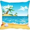 Beach Colourful Design Printed Cushion