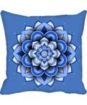 Big Blue Flower Colourful D Printed Cushion