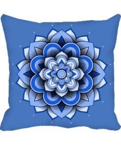 Buy Big Blue Flower Colourful D Printed Cushion | Customized Own College Design | Gift For Loves Ones