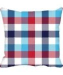 Buy Blue Check Colourful Design Printed Cushion | Customized Own College Design | Gift For Loves Ones