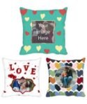 Buy Heart Love Colourful Design Printed Cushion | Customized Own College Design | Gift For Loves Ones