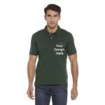 Buy Dark Green Plain Regular Fit | Men Custom Eco-Friendly | Short Sleeve Cotton Polo T-Shirt