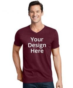 Buy Maroon V Neck | Personalized Short Sleeve | Men’s Cotton T-Shirt