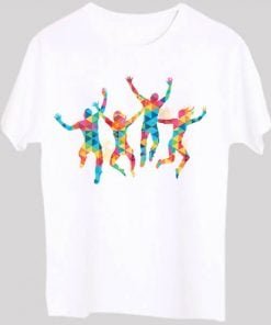 Buy Happy Holi Design T-shirt | White Customized Short Sleeve | Men’s Printed Shirt