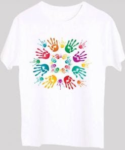 Happy Holi Design T-shirt | White Customized Short Sleeve | Men’s Printed Shirt