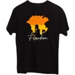 Freedom Design Black Logo Printed Short Sleeve | Men’s Cotton T-Shirt
