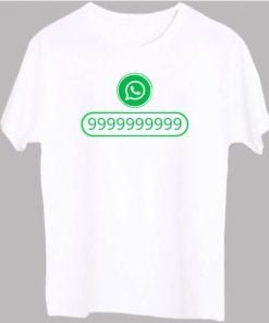 Buy WhatsApp Number White Logo T-Shirt Design |  Personalized Short Sleeve Men Cotton Shirt