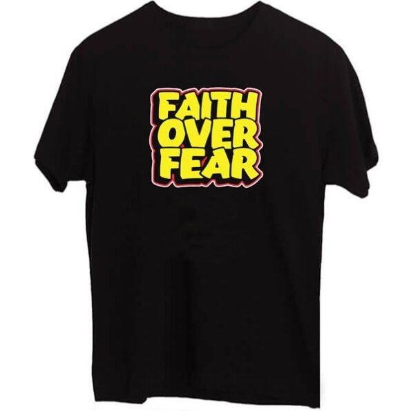 ShortBuy Faith Over Fear | Black Personalised Short Sleeve Men’s | Cotton T-Shirt