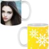 Yellow Flowers Design Custom White Ceramic Mug