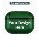 Buy Pro Leather Custom Green Protective Airpods | Own Design Wireless Charging | Apple Airpods For Gift