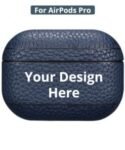 Buy Blue Pro Leather Custom Protective Airpods | Own Design Wireless Charging | Apple Airpods For Gift