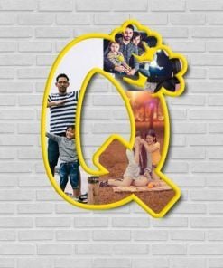 Q Alphabet Letters Photo Wall Wooden Frame