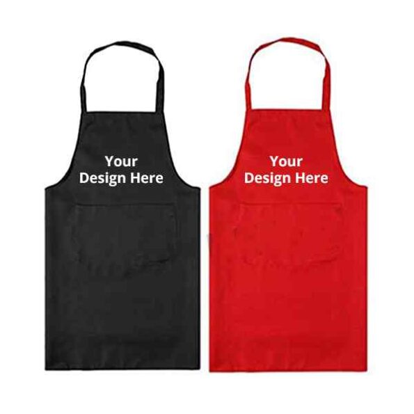 Buy Black Red 2 Set Unisex Pocket Chef Apron | Own Design Adjustable Neck Strap | Perfect for Cooking BBQ Baking