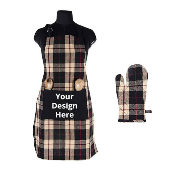 Buy Brown Unisex Pocket W Cotton Glove Apron | Own Design Adjustable Neck Strap | Perfect for Cooking BBQ Baking