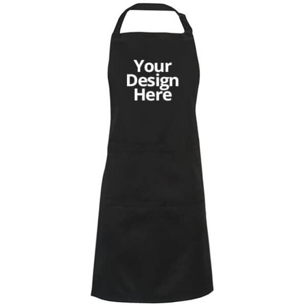 Buy Black Full Plain Polyster Unisex Pocket Apron  | Own Design Adjustable Neck Strap | Perfect for Cooking BBQ Baking