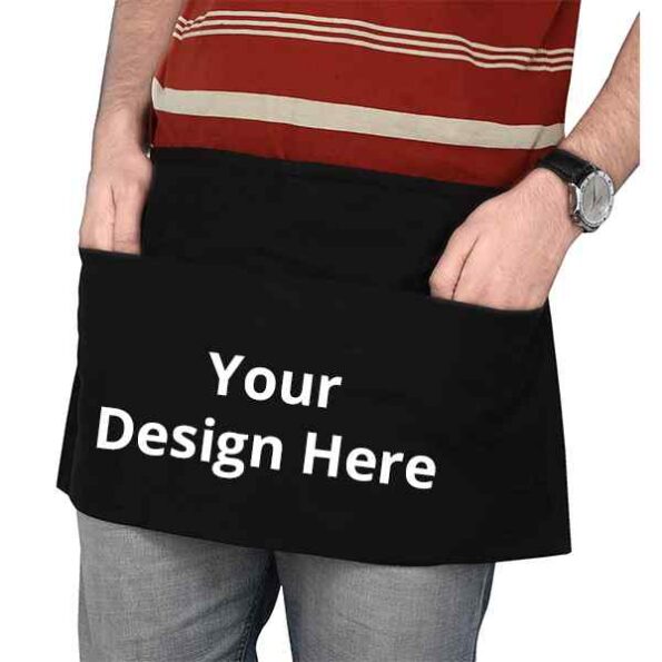 Buy Black 2 Serving Waist Unisex Pocket Apron | Own Design Adjustable Neck Strap | Perfect for Cooking BBQ Baking