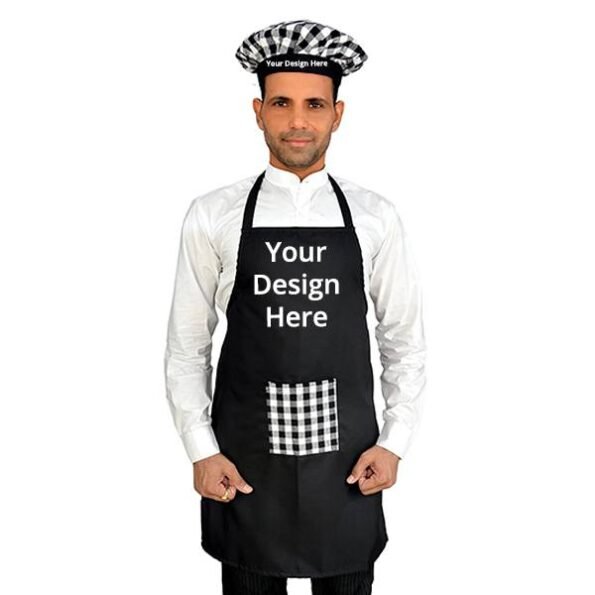 Buy Black Waterproof Men Pocket Chef Apron | Own Design Adjustable Neck Strap | Perfect for Cooking BBQ Baking