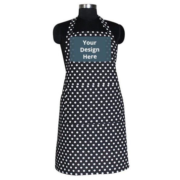 Buy Black Polka Dots 2 Ties Unisex Pocket Apron | Own Design Adjustable Neck Strap | Perfect for Cooking BBQ Baking