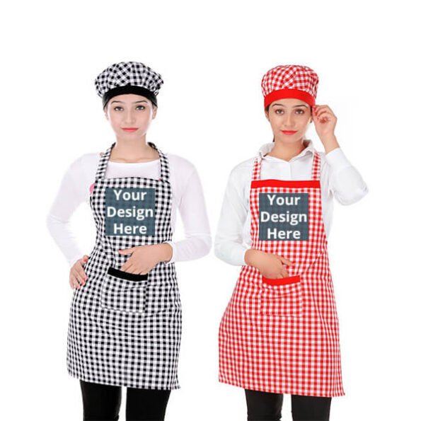 Buy B R Checkered Unisex Pocket W Cap Apron | Own Design Adjustable Neck Strap | Perfect for Cooking BBQ Baking