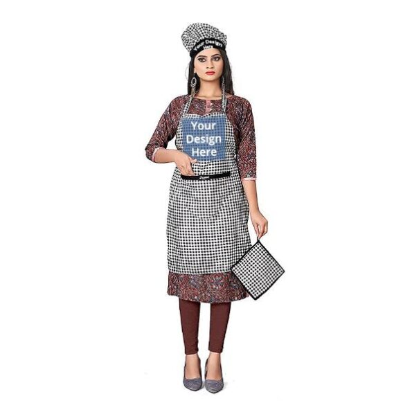 Buy B W Potholder Women Pocket With Cap Apron | Own Design Adjustable Neck Strap | Perfect for Cooking BBQ Baking