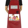 Maroon Photo Print Adj Neck Strap Pocket Apron