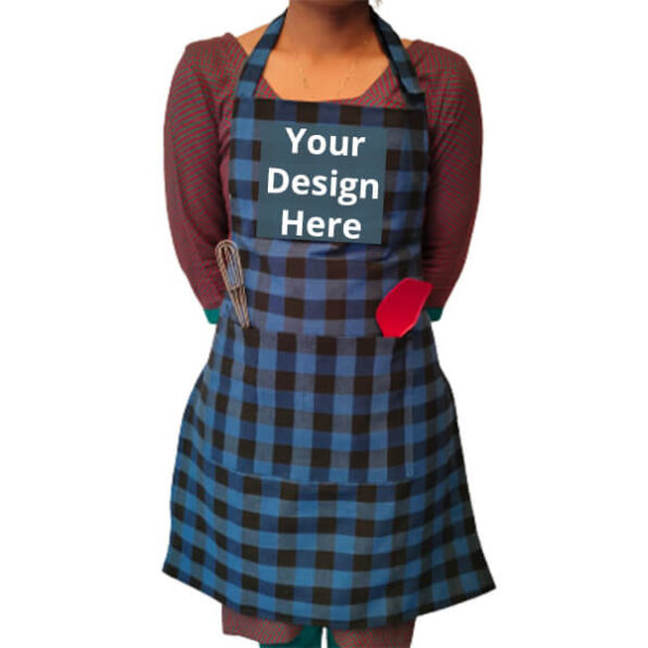 Buy Blue Kitchen Unisex Pocket Chef Apron | Own Design Adjustable Neck Strap | Perfect for Cooking BBQ Baking