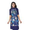 Blue Printed Unisex Front Pocket Chef Apron