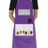 Purple Photo Print Adj Neck Strap Pocket Apron