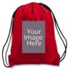 Custom Red Photo Printed Drawstring Bag