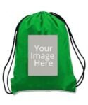 Custom Green Photo Printed Drawstring Bag