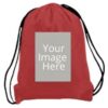 Custom Red Photo Printed Drawstring Bag