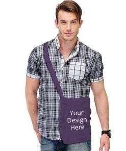 Sling Custom Purple Photo Printed Bag Logo