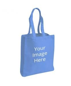 Buy Custom Blue Photo Printed Tote Bag | Own/Business Design Stylish | Carry Hand Bag W Logo