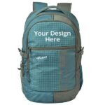 Aqua Blue A Grey Customized Laptop Backpack