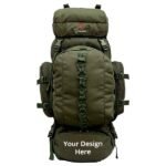Buy Army Green Customized Trekking Bags | 85 Litre With Detachable Bag | Rucksack Bags For Unisex