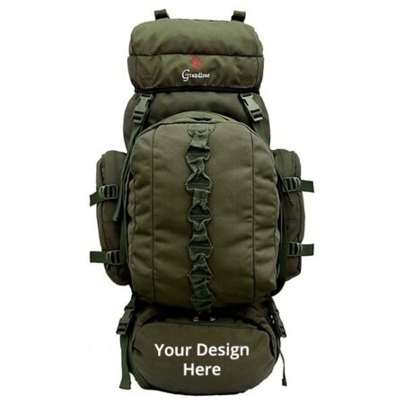 Unisex Army Green Customized Trekking Bags