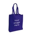 Own Custom Dark Blue Photo Printed Tote Bag