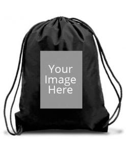 Buy Custom Black Photo Printed Drawstring Bag | Own/Business Design Stylish | Sling Side Bag W Logo