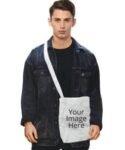 Buy Custom White Photo Printed Bag | Own/Business Design Stylish | Sling Side Bag W Logo